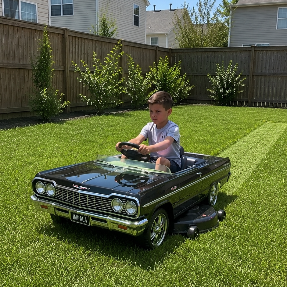 RaceVac™ Chevy Ride on lawnmower