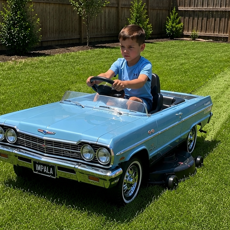 RaceVac™ Chevy Ride on lawnmower