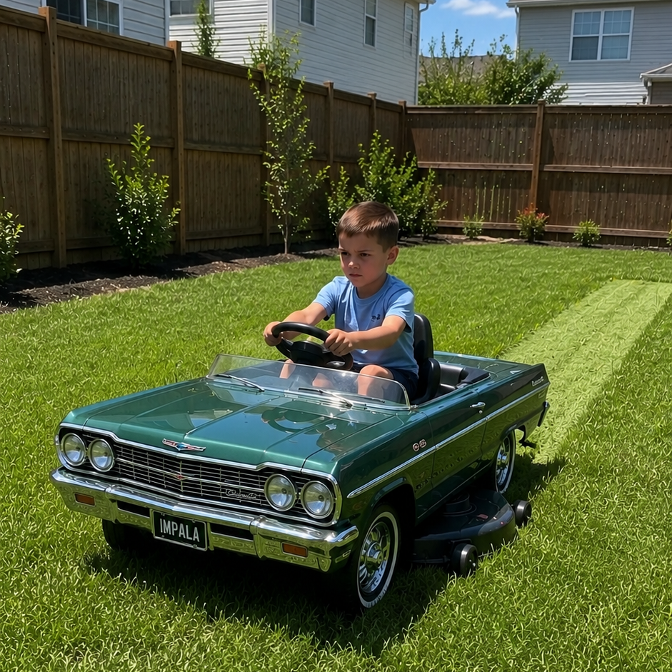 RaceVac™ Chevy Ride on lawnmower