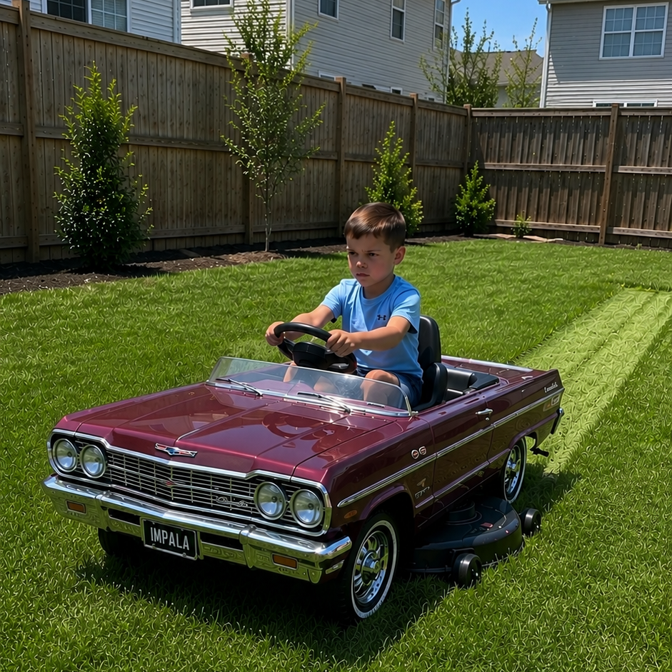 RaceVac™ Chevy Ride on lawnmower
