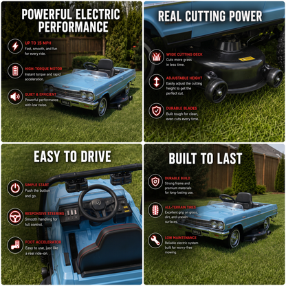 RaceVac™ Chevy Ride on lawnmower